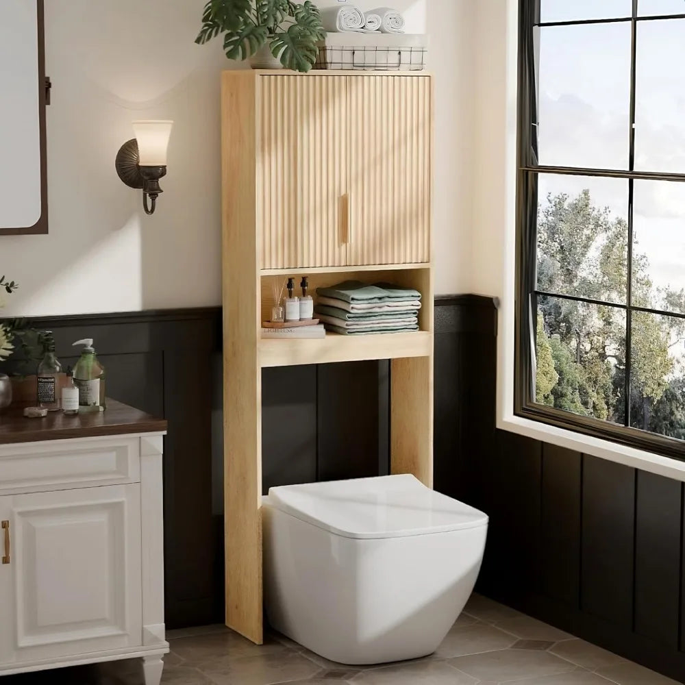 Fluted Over-the-Toilet Cabinet