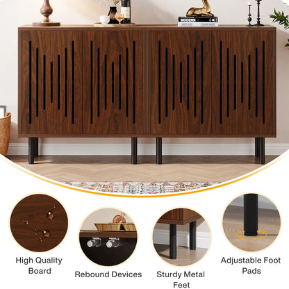 Modern Sideboard Buffet Cabinet with Adjustable Storage (Set of 2)