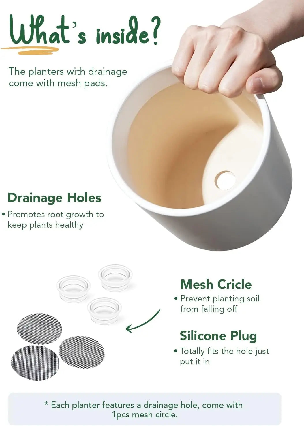 Modern White Ceramic Planter Set Trio