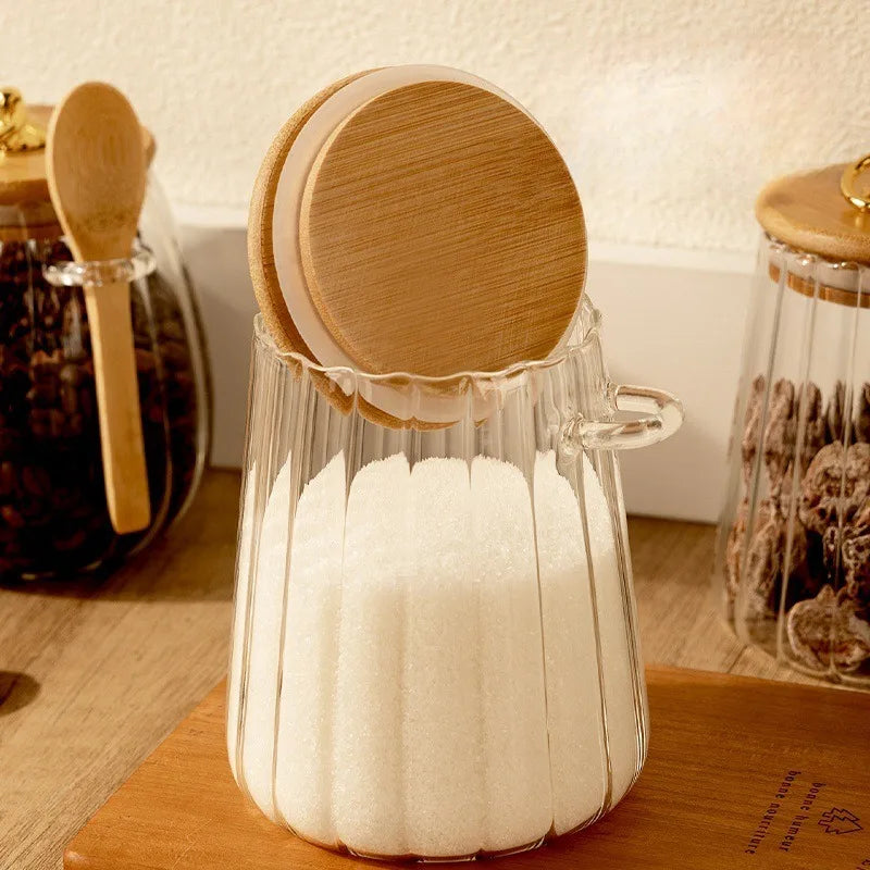 Glass Tea & Spice Storage Jars with Airtight Lids