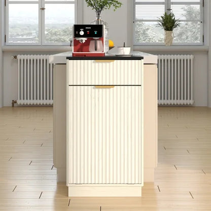 Hidden Trash Cabinet with Dual-Zone Storage Design