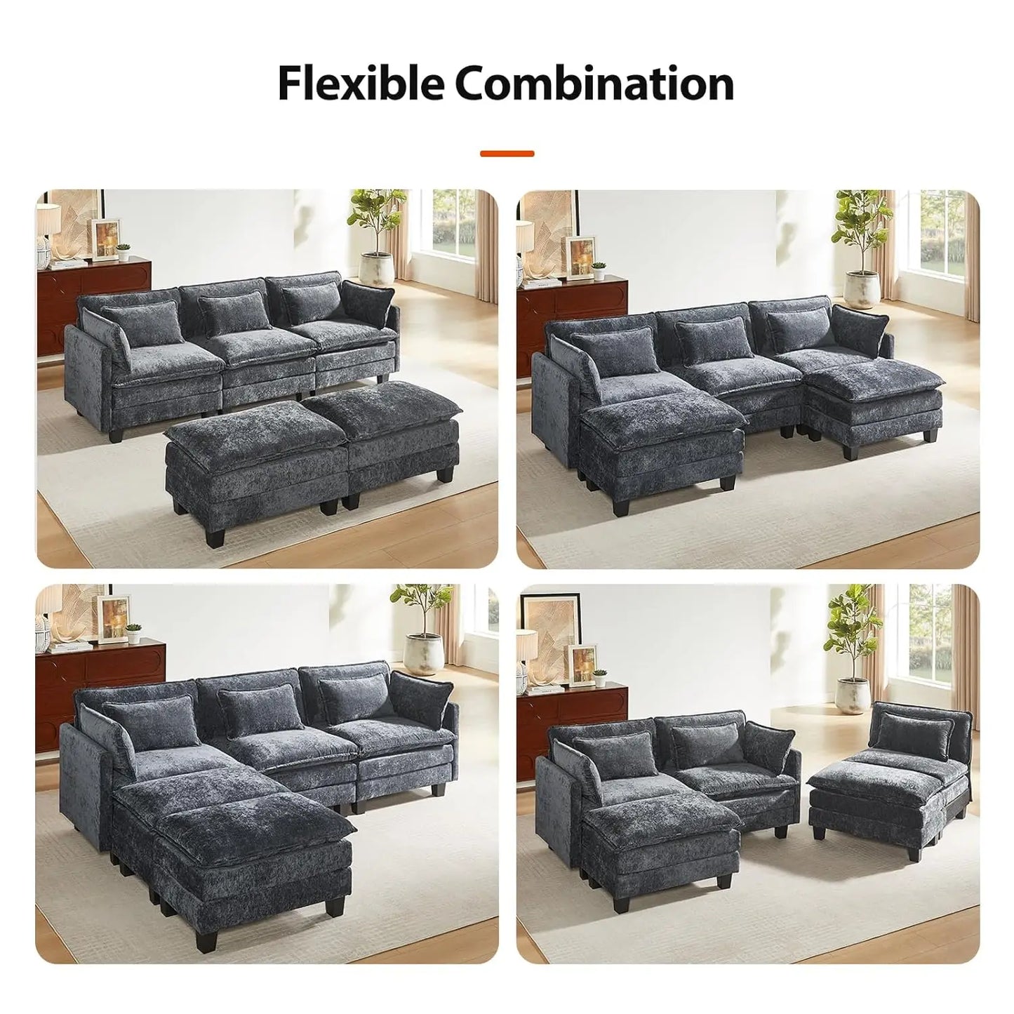 Modular Sectional Sofa with Deep Seating and Plush Comfort