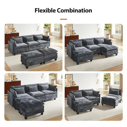 Modular Sectional Sofa with Deep Seating and Plush Comfort