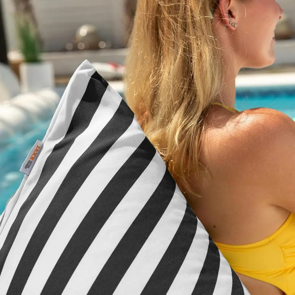 Striped Outdoor Bean Bag Lounge Chair