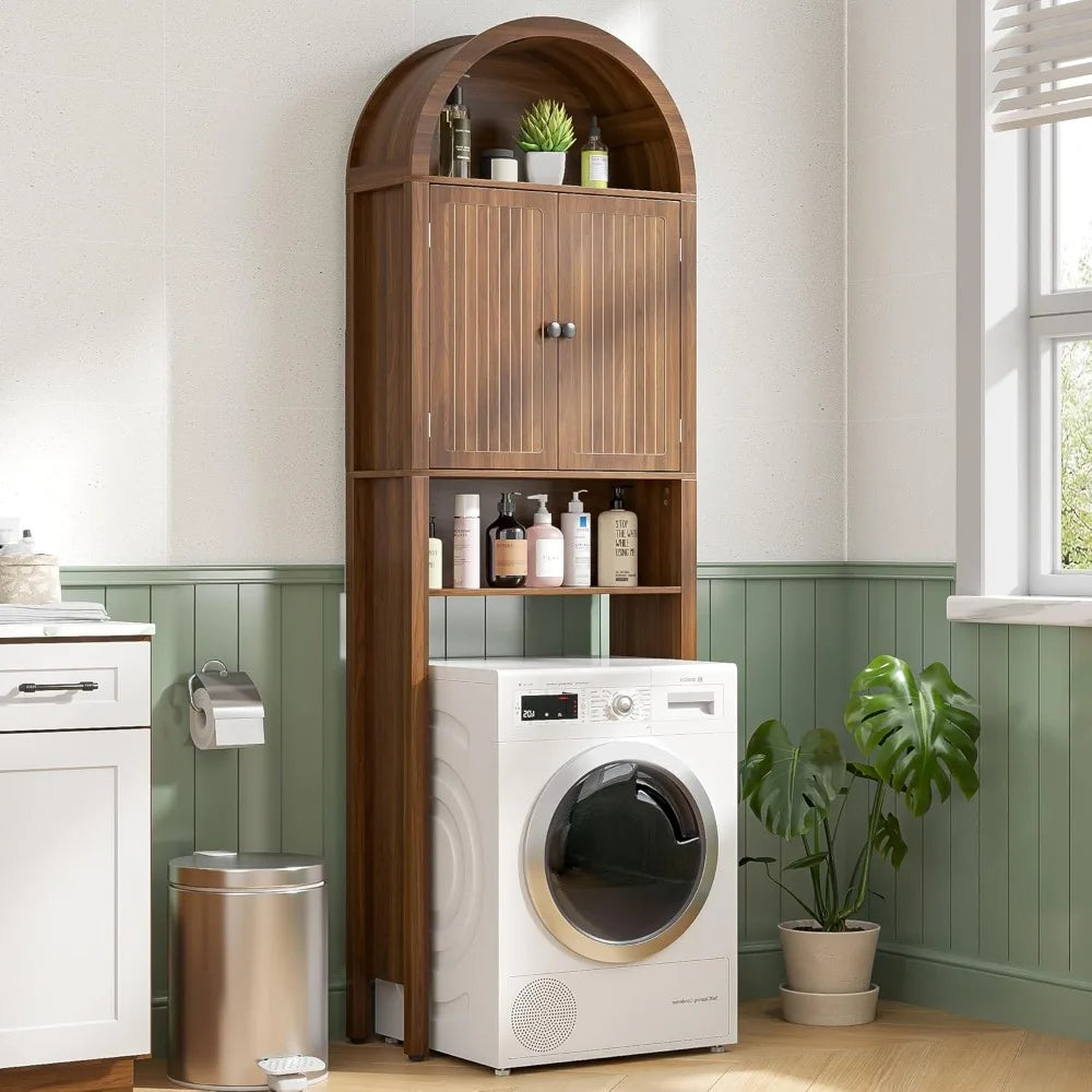 Arched Fluted 4-Tier Toilet Cabinet