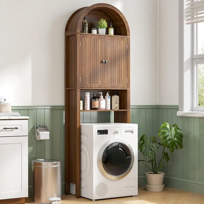 Arched Fluted 4-Tier Toilet Cabinet