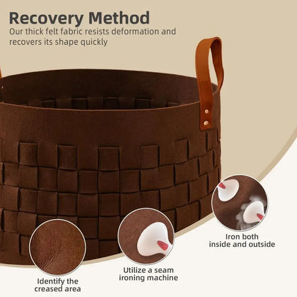 Oversized Felt Storage Basket with Handles