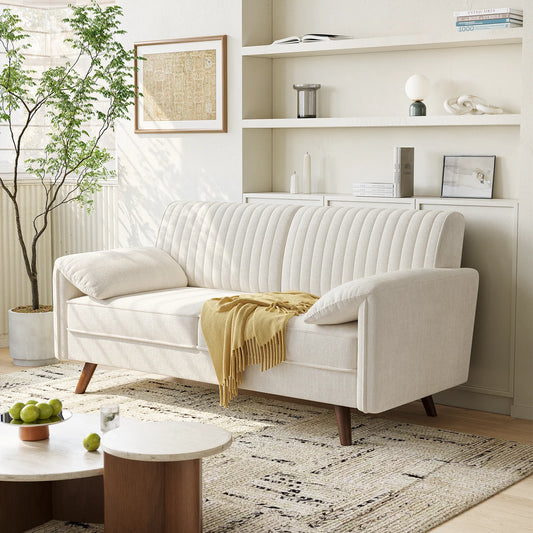 Chenille Loveseat Sofa with Compact Design and Deep Seating