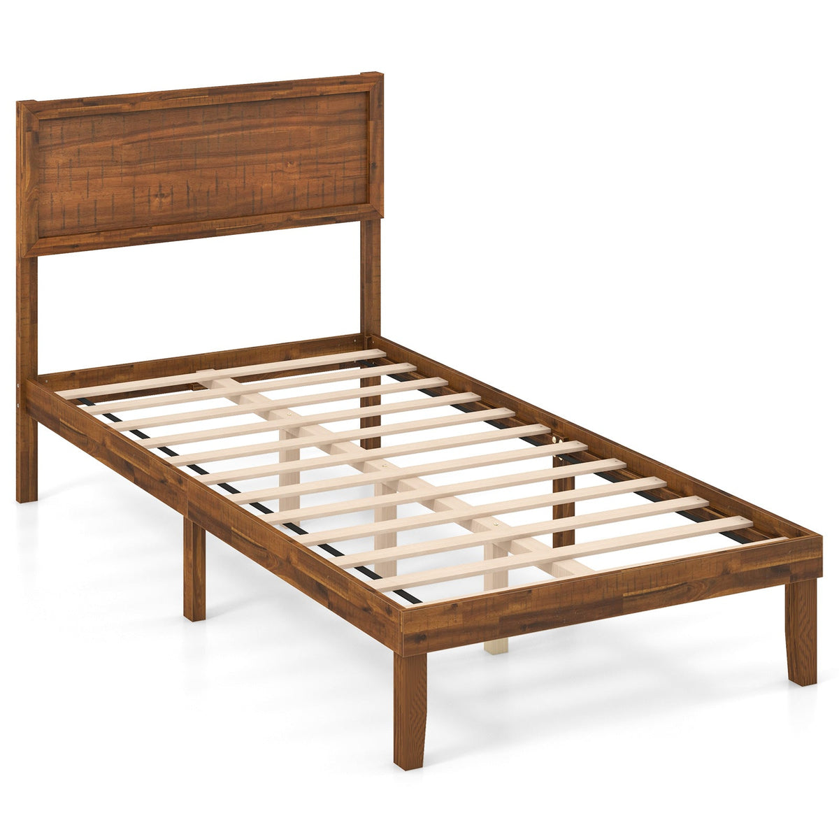 Twin/Full/Queen Size Bed Frame with Headboard and Wooden Slats Support