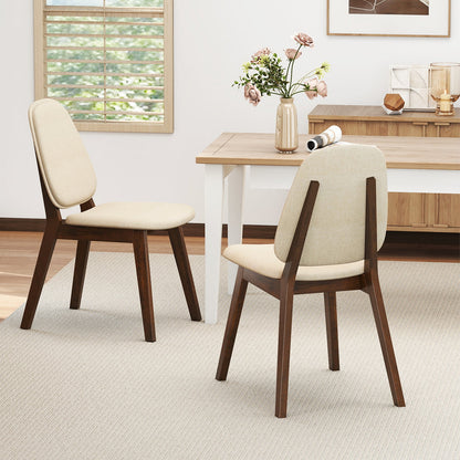 Wooden Dining Chair Set of 2 Mid-Century Modern