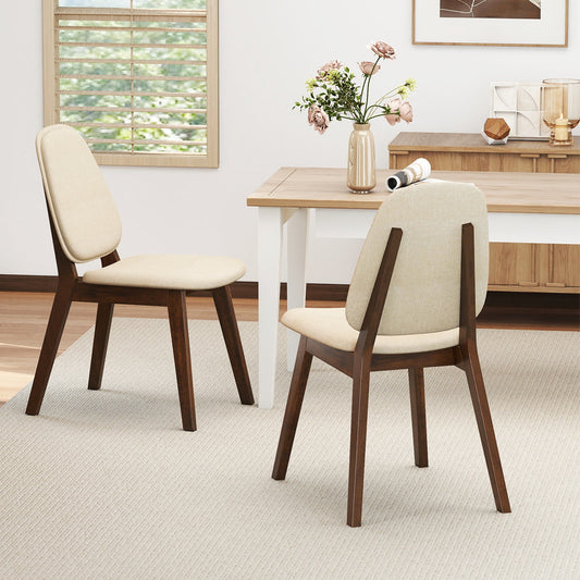 Wooden Dining Chair Set of 2 Mid-Century Modern