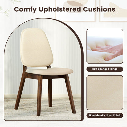 Wooden Dining Chair Set of 2 Mid-Century Modern
