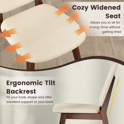Wooden Dining Chair Set of 2 Mid-Century Modern