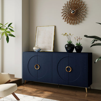 Modern Lacquered 4 Door Wooden Cabinet Sideboard Buffet