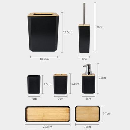 Bamboo Bathroom Accessories Set