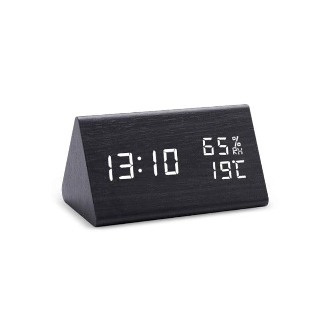 Digital LED Wooden Alarm Clock