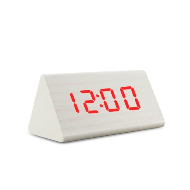 Digital LED Wooden Alarm Clock