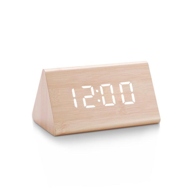 Digital LED Wooden Alarm Clock