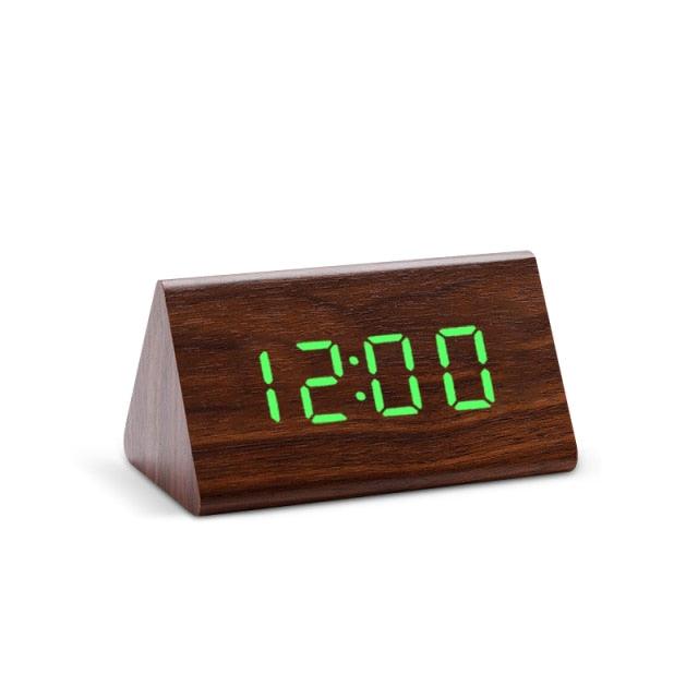 Digital LED Wooden Alarm Clock