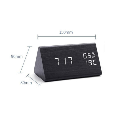 Digital LED Wooden Alarm Clock