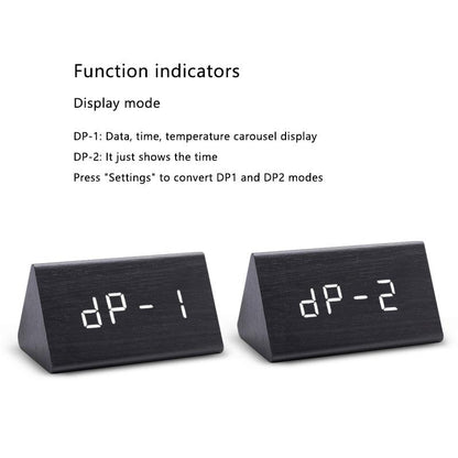 Digital LED Wooden Alarm Clock