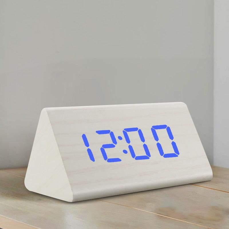 Digital LED Wooden Alarm Clock