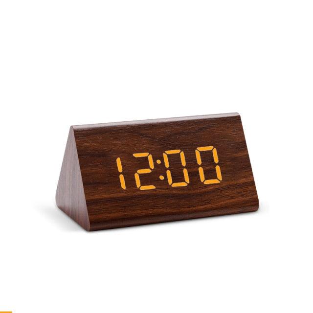 Digital LED Wooden Alarm Clock