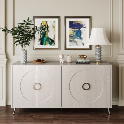 Modern Lacquered 4 Door Wooden Cabinet Sideboard Buffet