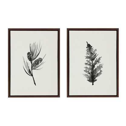 Sylvie Vintage Botanical 3 and 4 Framed Canvas Set by Teju Reval of SnazzyHues
