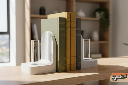 Ribbed Modern Bookend, Book Lover Gift, Bookshelf Decor, Book Club Gifts, Bookish Library Decor, Bookworm, Reading Challenge, Book Nook