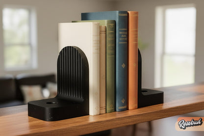 Ribbed Modern Bookend, Book Lover Gift, Bookshelf Decor, Book Club Gifts, Bookish Library Decor, Bookworm, Reading Challenge, Book Nook