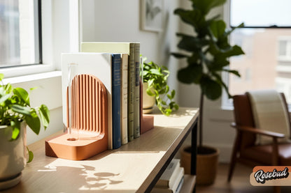 Ribbed Modern Bookend, Book Lover Gift, Bookshelf Decor, Book Club Gifts, Bookish Library Decor, Bookworm, Reading Challenge, Book Nook