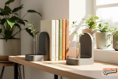 Ribbed Modern Bookend, Book Lover Gift, Bookshelf Decor, Book Club Gifts, Bookish Library Decor, Bookworm, Reading Challenge, Book Nook