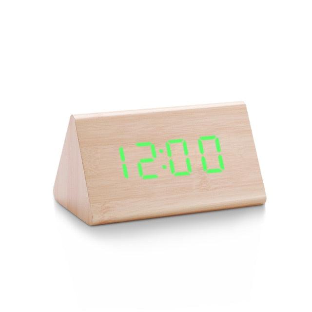 Digital LED Wooden Alarm Clock