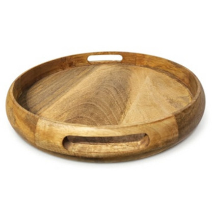 House of Avana Round Mango Wood Serving Tray Natural