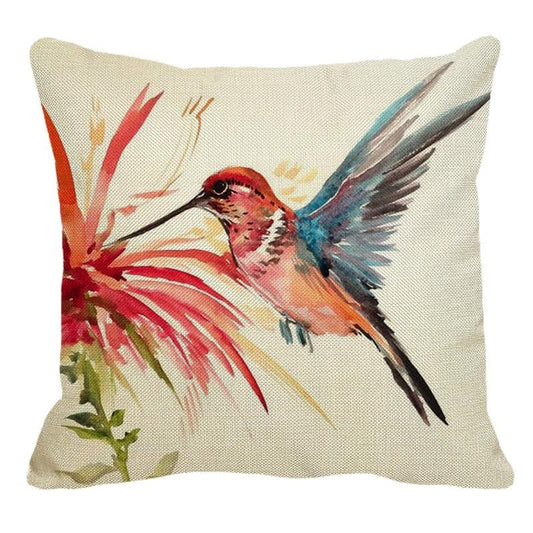 Watercolor Parrot Birds Pillow Cover 45x45cm