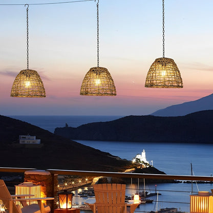 Solar Bell Pendant Lantern IP44 Waterproof Outdoor Chandelier