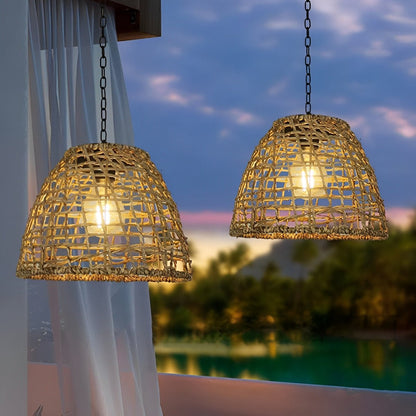 Solar Bell Pendant Lantern IP44 Waterproof Outdoor Chandelier