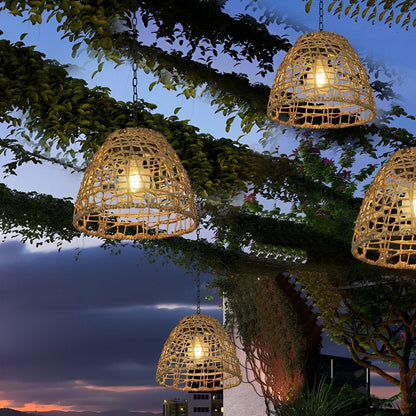 Solar Bell Pendant Lantern IP44 Waterproof Outdoor Chandelier